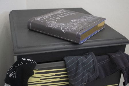 Carly Spiteri, The Gothic Nursery, small drawers and bedtime stories with altered dust jacket, 2022