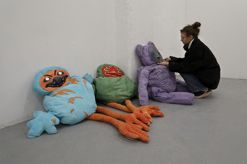 Jemma Prescott, 'comfort in the fear', 2022, painted calico fabric, clay.