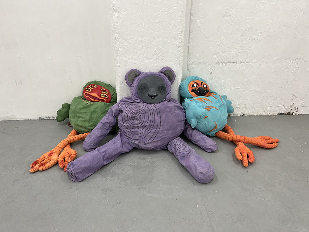 Jemma Prescott, 'comfort in the fear', 2022, painted calico fabric, clay.