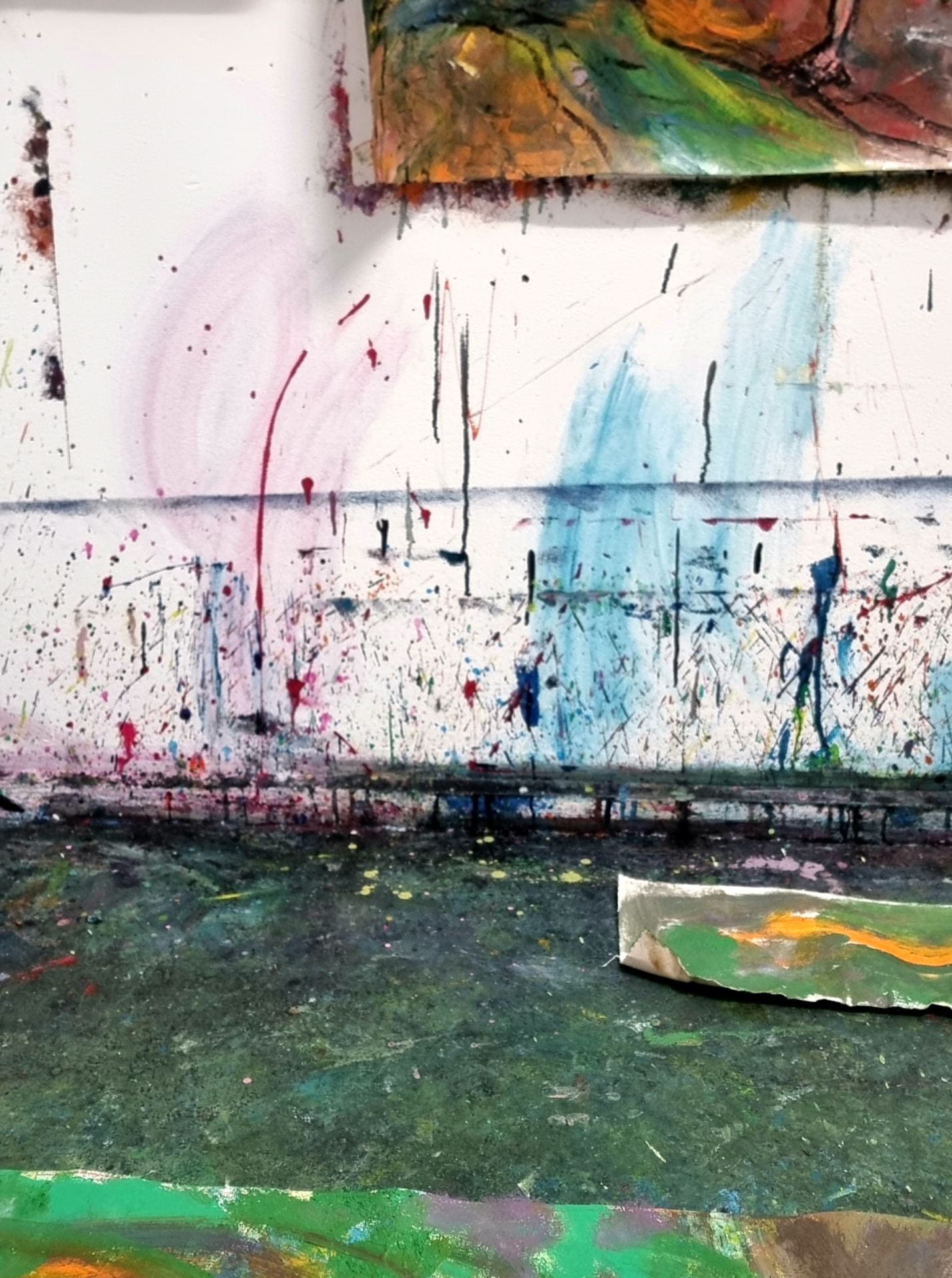Paula Maggs Studio 2023 paint splatter