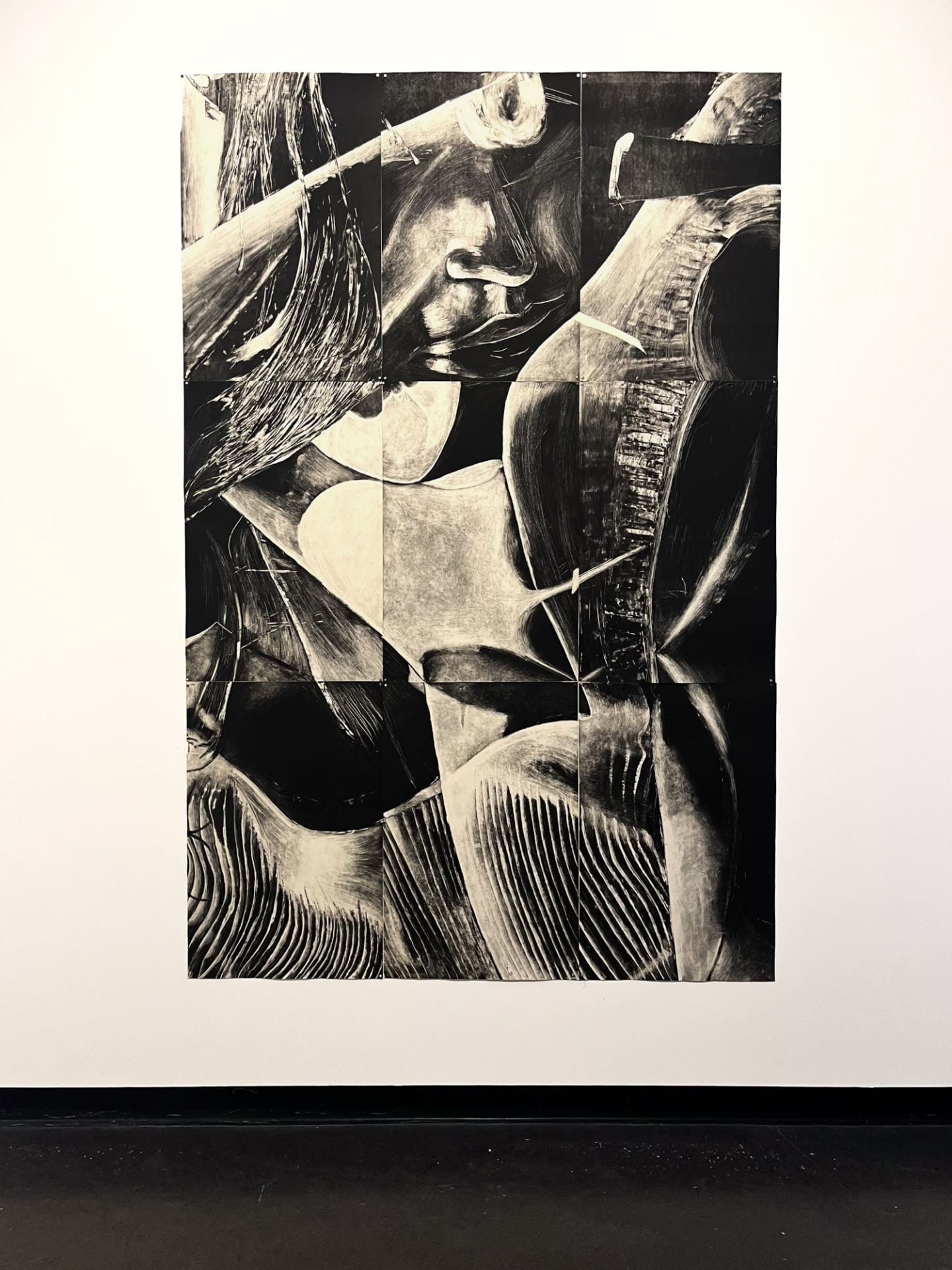 Jana Papantoniou, install image of 'Two Figures Interwoven,' 2023, 2.25 x 1.48m. 