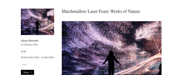 Review by Alison Bennett of Marshmallow Laser Feast: Works of Nature at ACMI